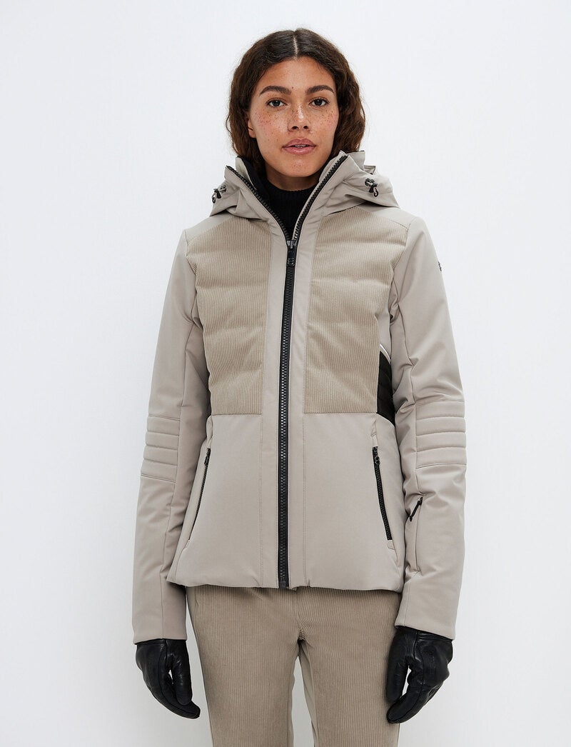 Clarice W Cord Ski Jacket - Lt Beige