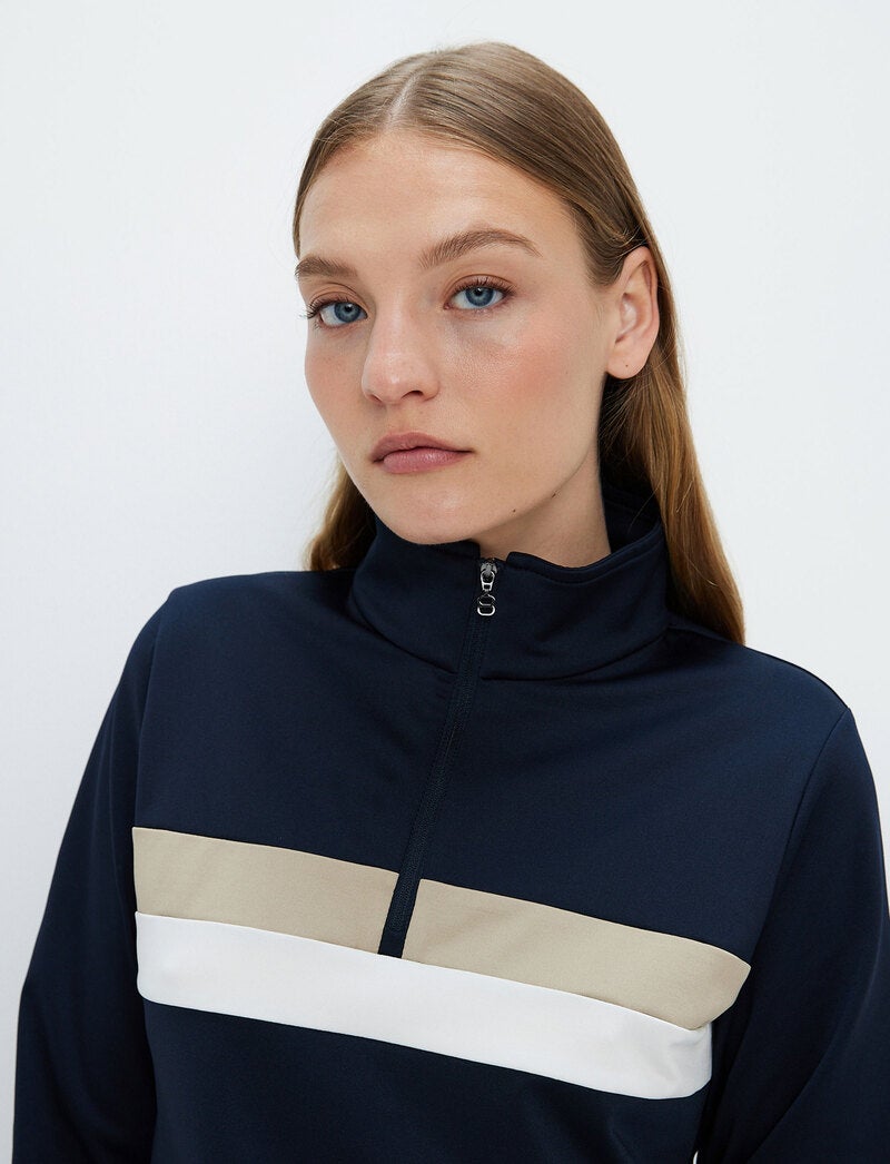 Lexie W Sweat - Navy/Lt Beige