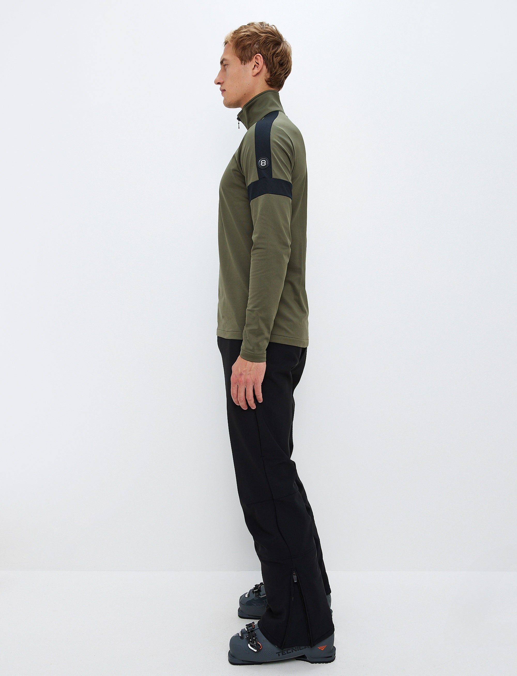 Dino 1/2 Zip Sweat - Army Green