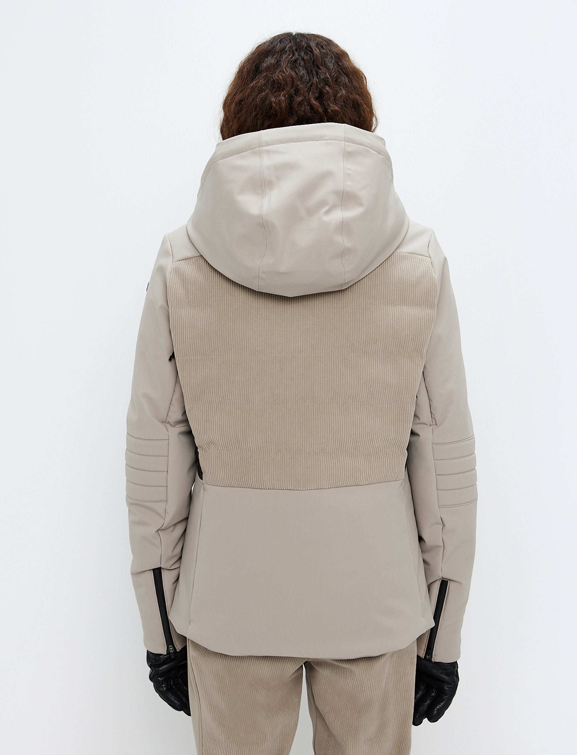 Clarice W Cord Ski Jacket - Lt Beige