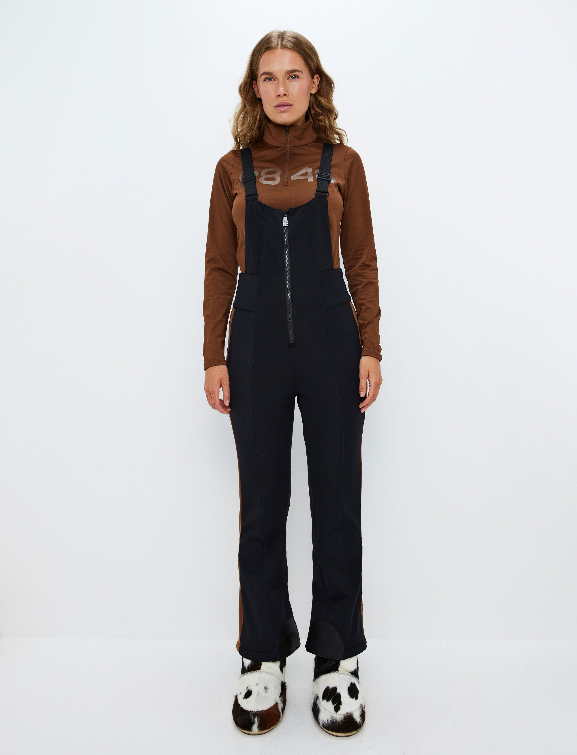 Maya W Bib Pant - Black/Cashmere Brown