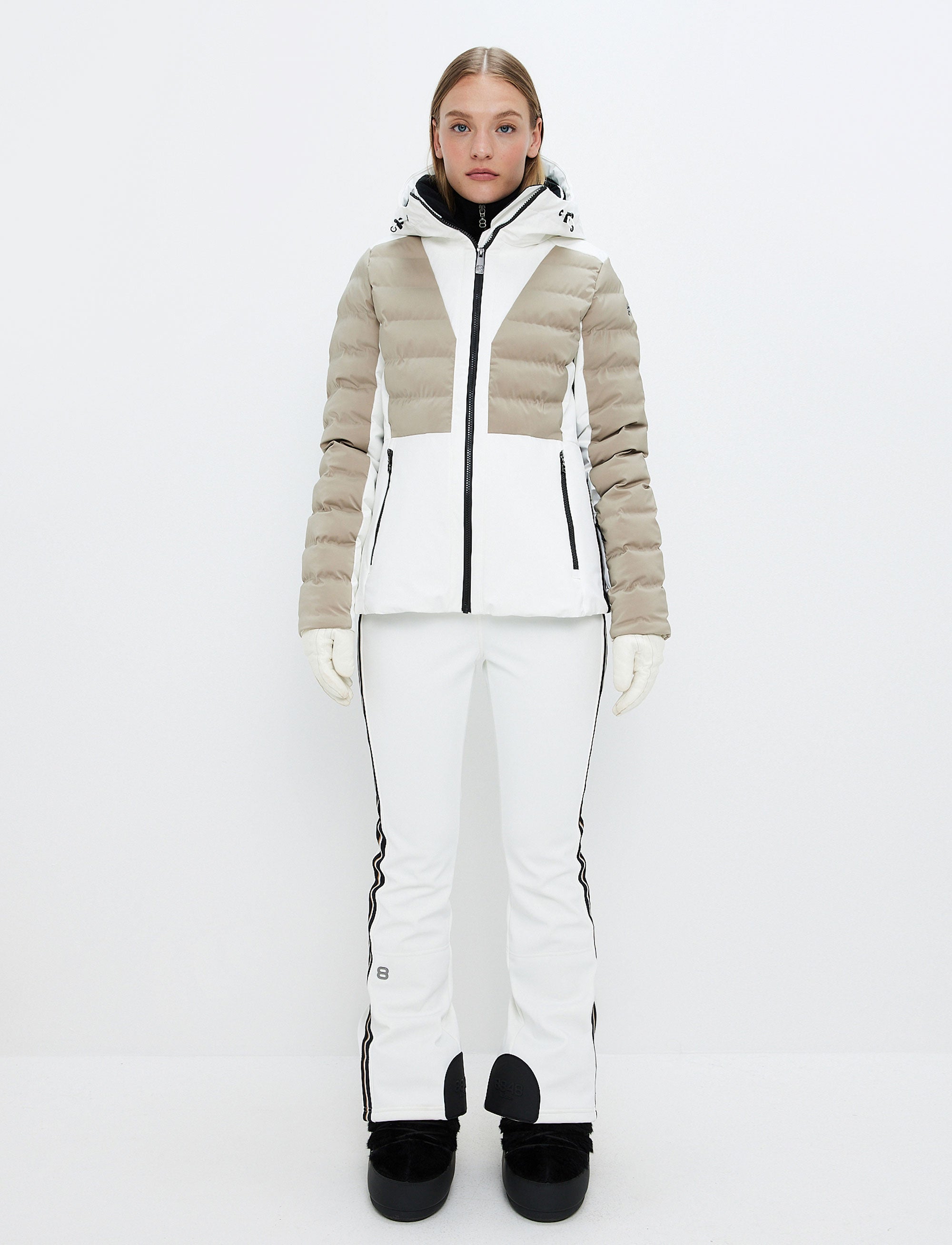 Audrey W Ski Jacket - Blanc/Lt Beige