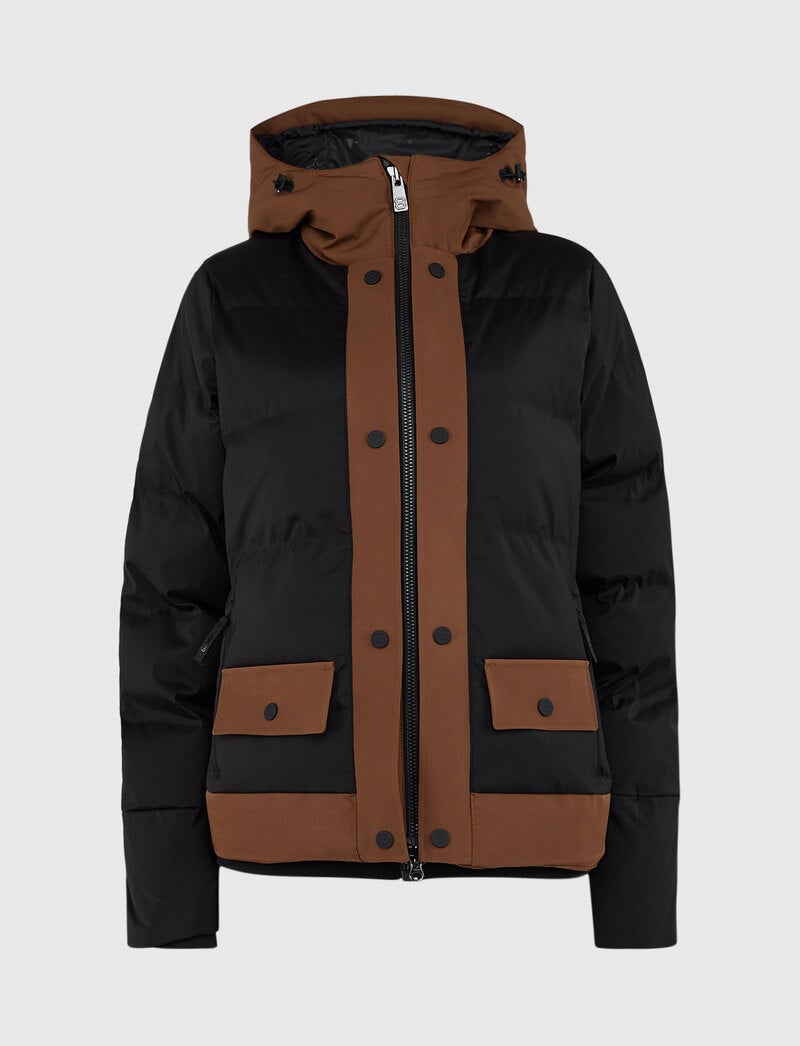 Harlow W Ski Jacket - Black/Cashmere Brown