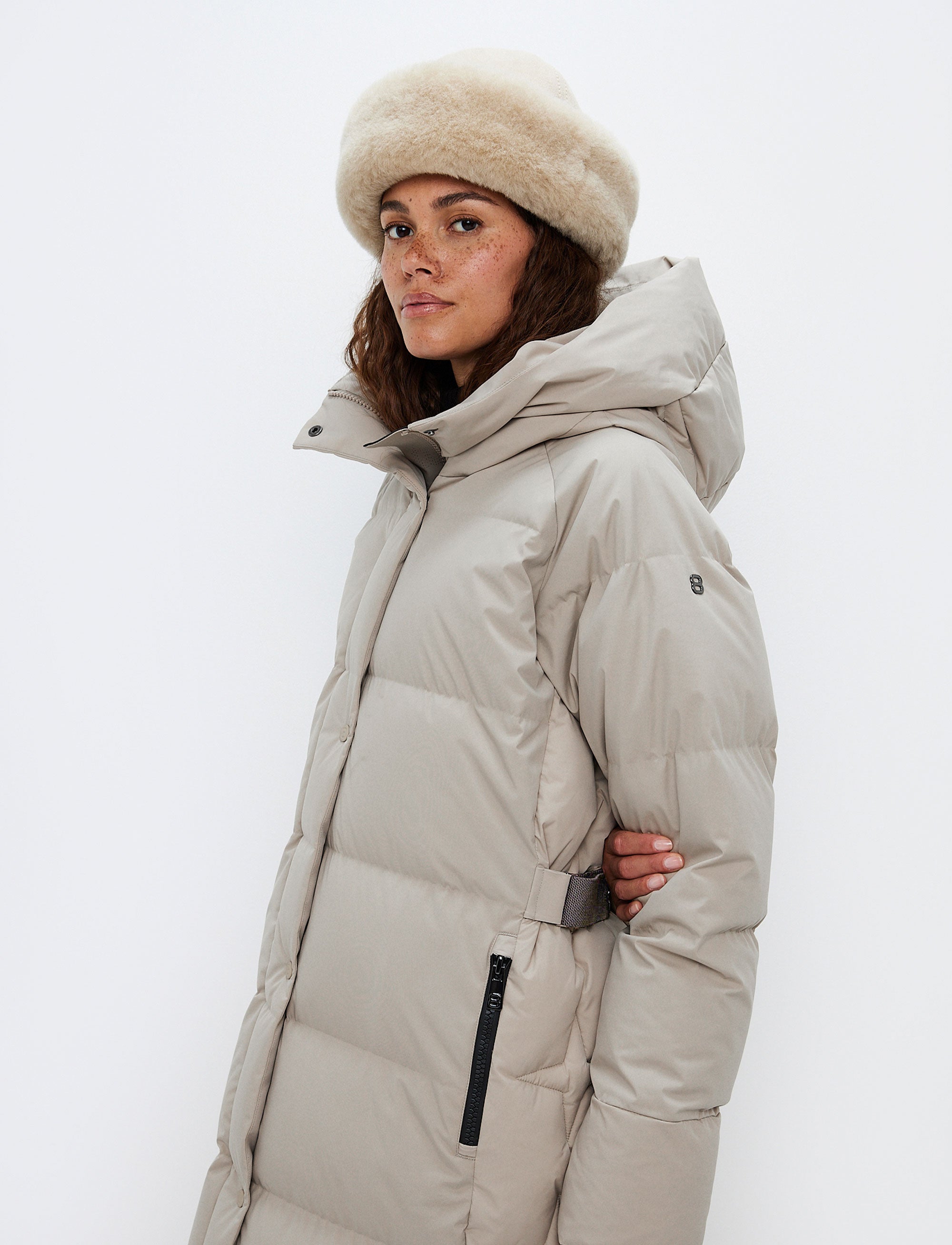 Ruth W Down Coat - Lt Beige