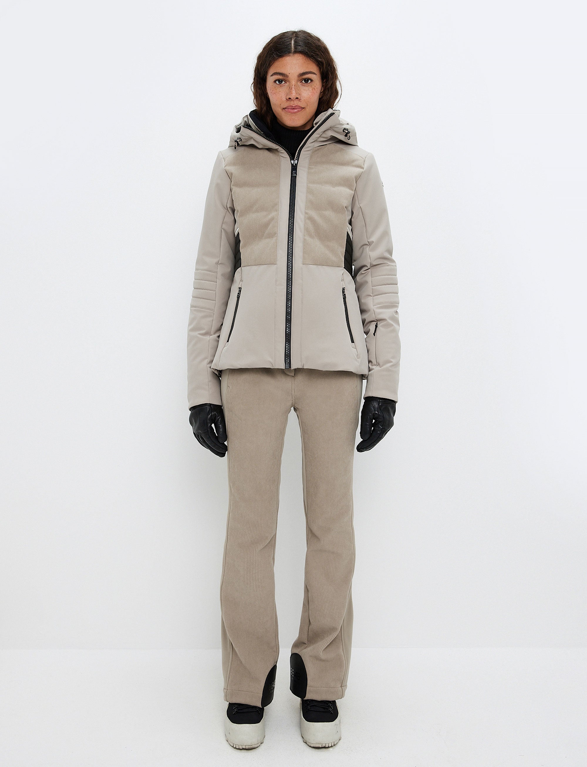 Clarice W Cord Ski Jacket - Lt Beige