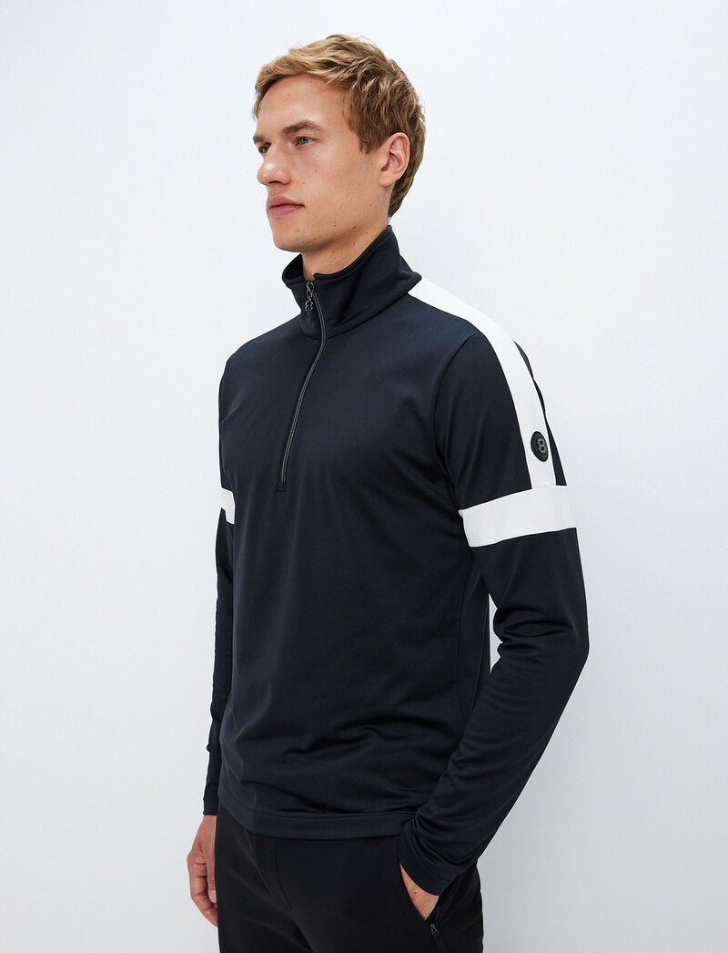 Dino 1/2 Zip Sweat - Black/White