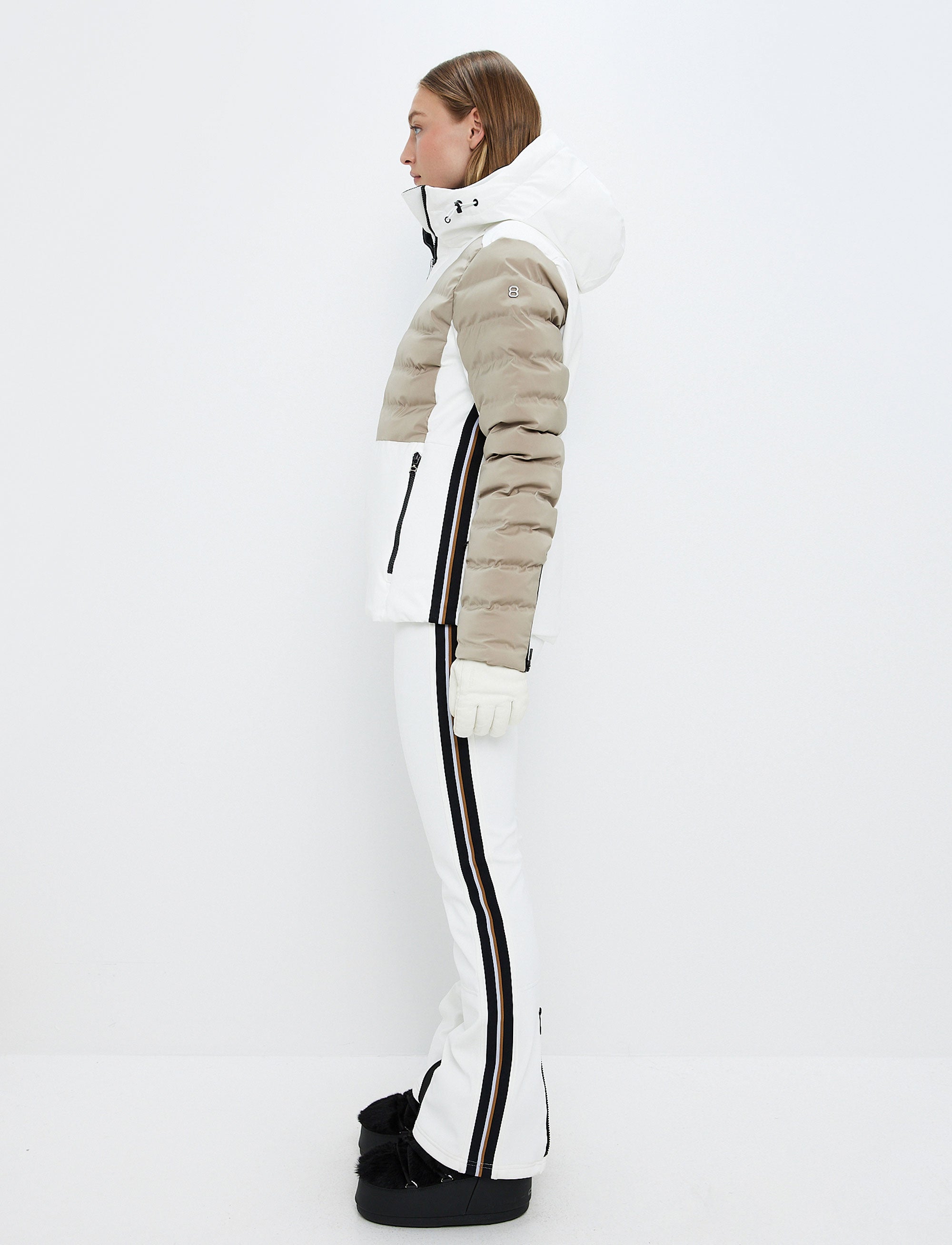 Audrey W Ski Jacket - Blanc/Lt Beige