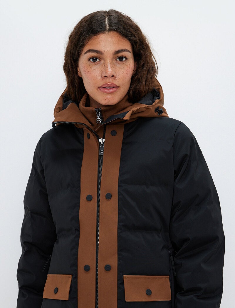 Harlow W Ski Jacket - Black/Cashmere Brown