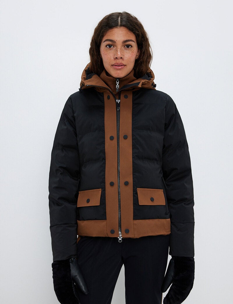 Harlow W Ski Jacket - Black/Cashmere Brown