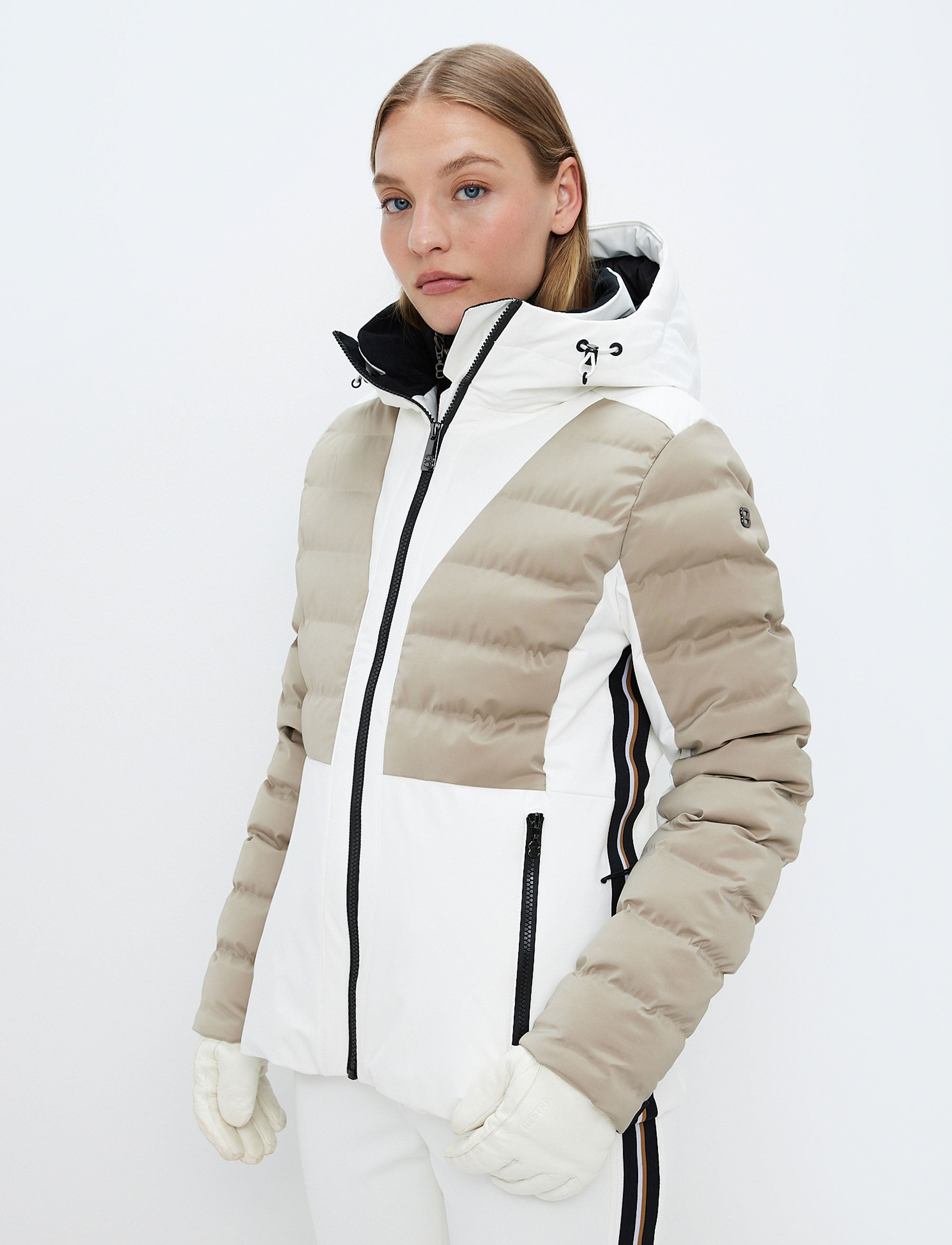 Audrey W Ski Jacket - Blanc/Lt Beige