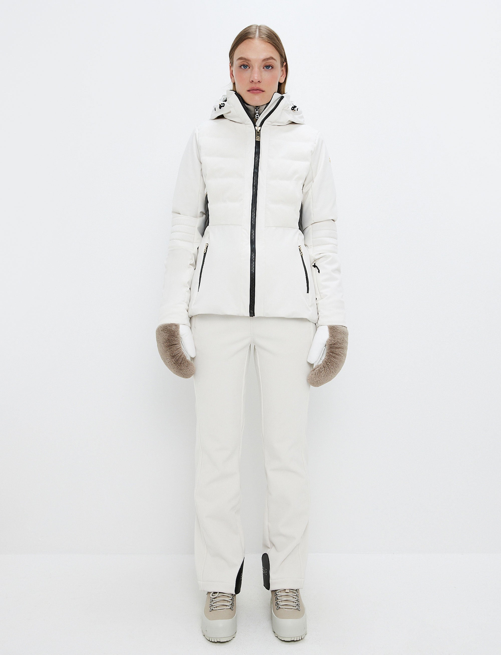 Clarice W Cord Ski Jacket - Winter White